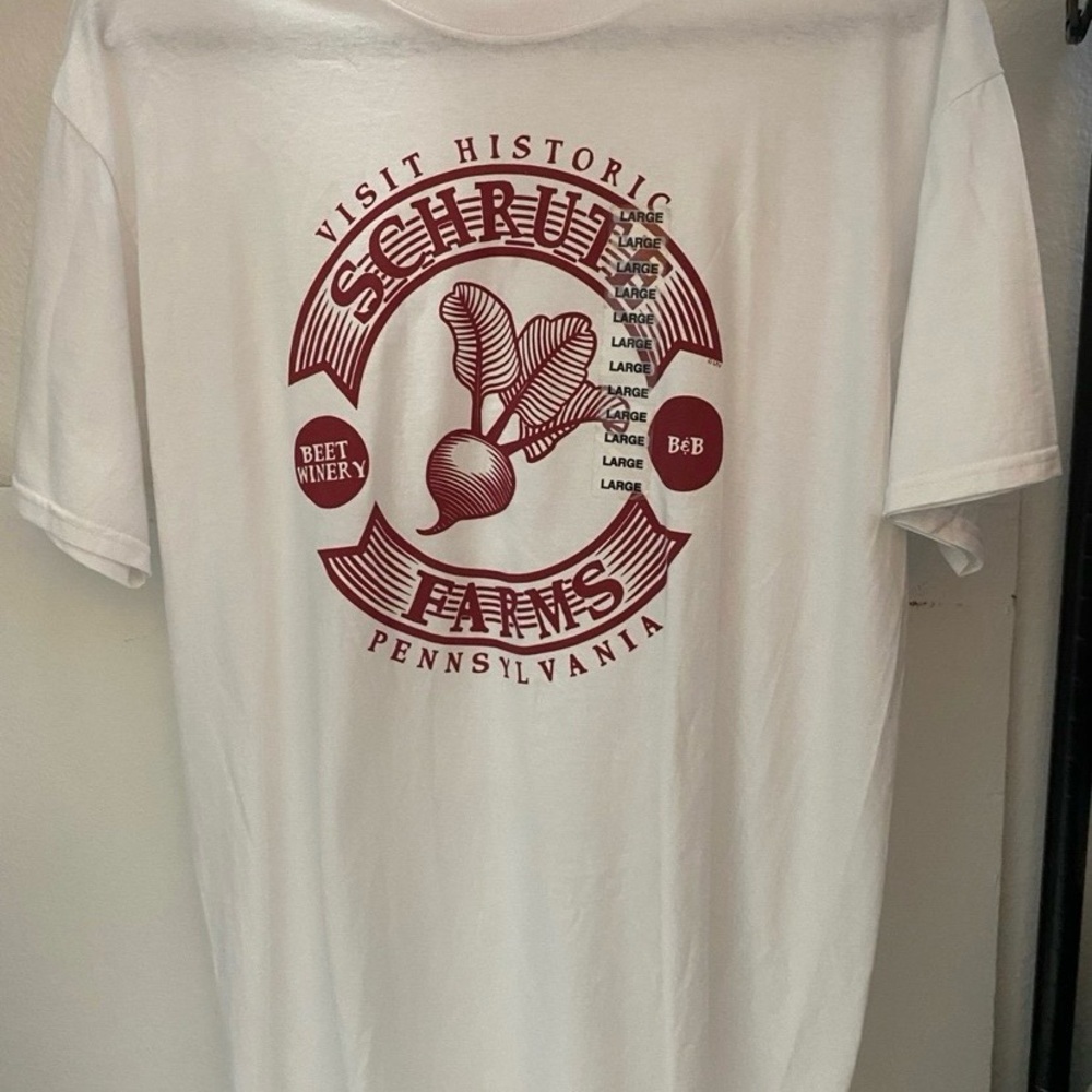 Schrute Farms “The Office” Fruit of the Loom White Tee